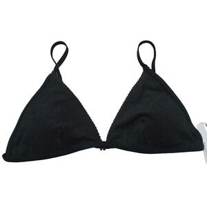 Good American Black Textured Triangle Bikini Top Women's XL NWT GSW0632LV